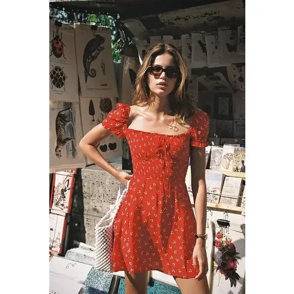 FAITHFULL THE BRAND Genevieve mini dress Small S - Picture 2 of 9